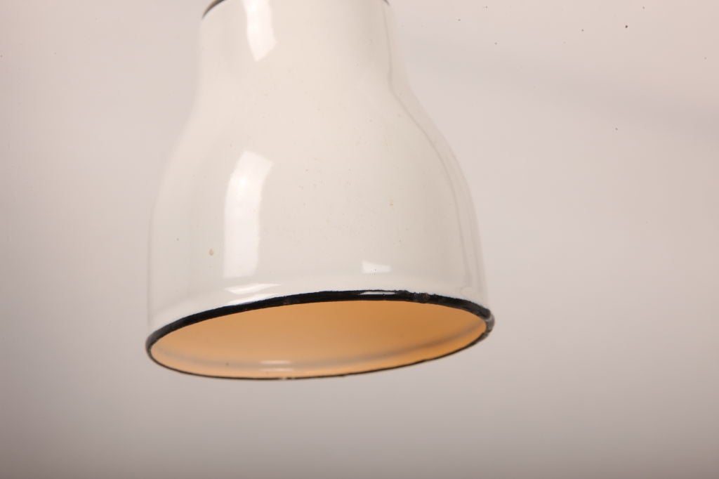 20th Century Vintage Industrial O.C. White Adjustable Metal and Enamel Wall Task Light Lamp