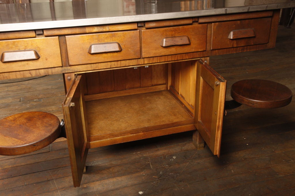 Stainless Steel Original Vintage Industrial, American Made School Lab Desk