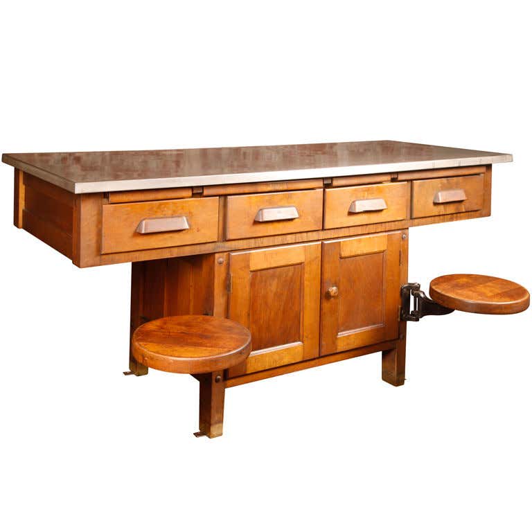 Original Vintage Industrial, American Made School Lab Desk at 1stDibs ...