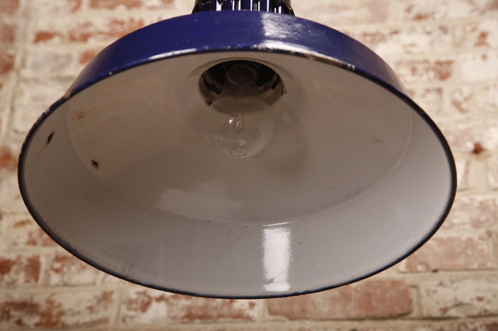 Pendant Light Vintage Industrial Modern Blue Porcelain Hanging Ceiling Lamp 4