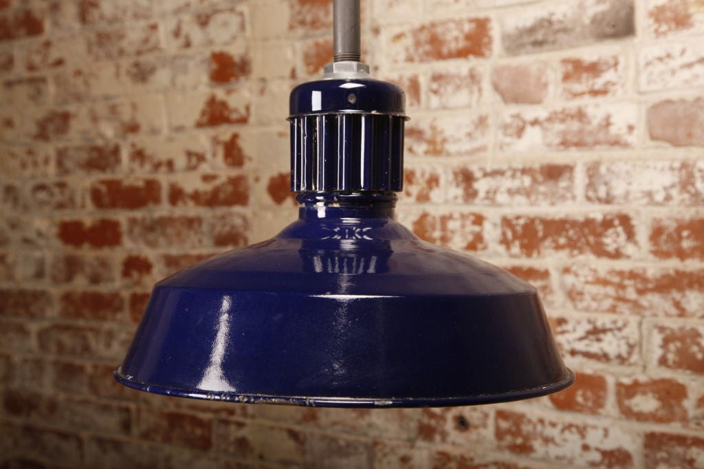 American Pendant Light Vintage Industrial Modern Blue Porcelain Hanging Ceiling Lamp