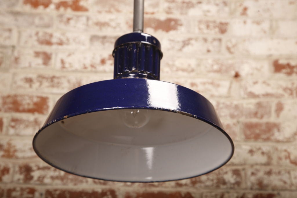 Pendant Light Vintage Industrial Modern Blue Porcelain Hanging Ceiling Lamp 3