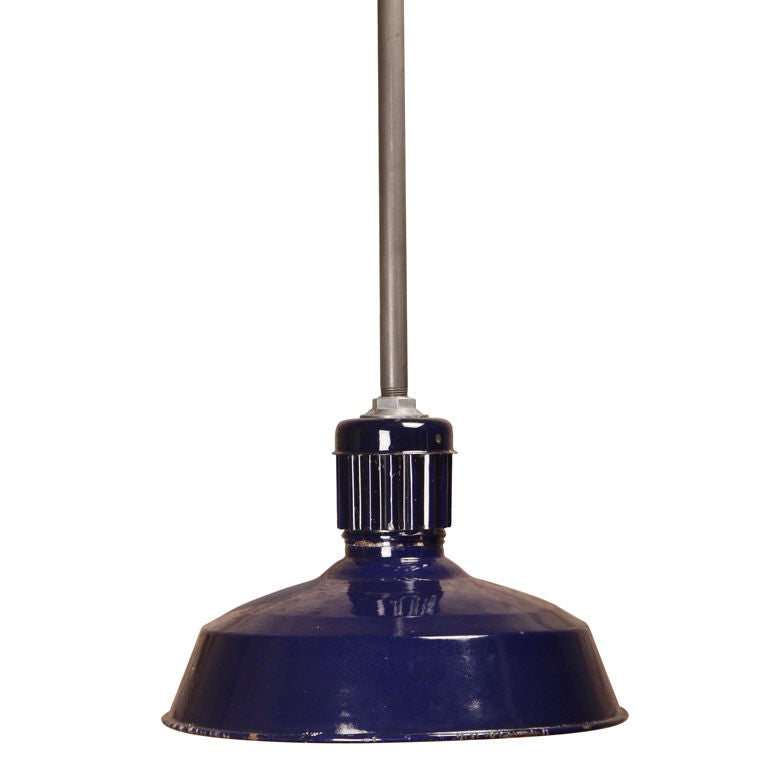 Pendant Light Vintage Industrial Modern Blue Porcelain Hanging Ceiling Lamp