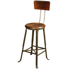Original Vintage Industrial, American Made Adjustable Stool