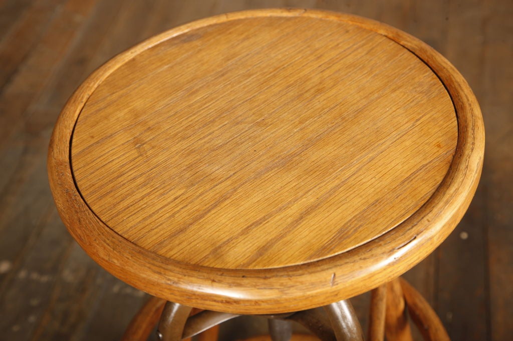 Original Vintage Industrial, American Made Adjustable Stool 2