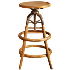 Original Vintage Industrial, American Made Adjustable Stool