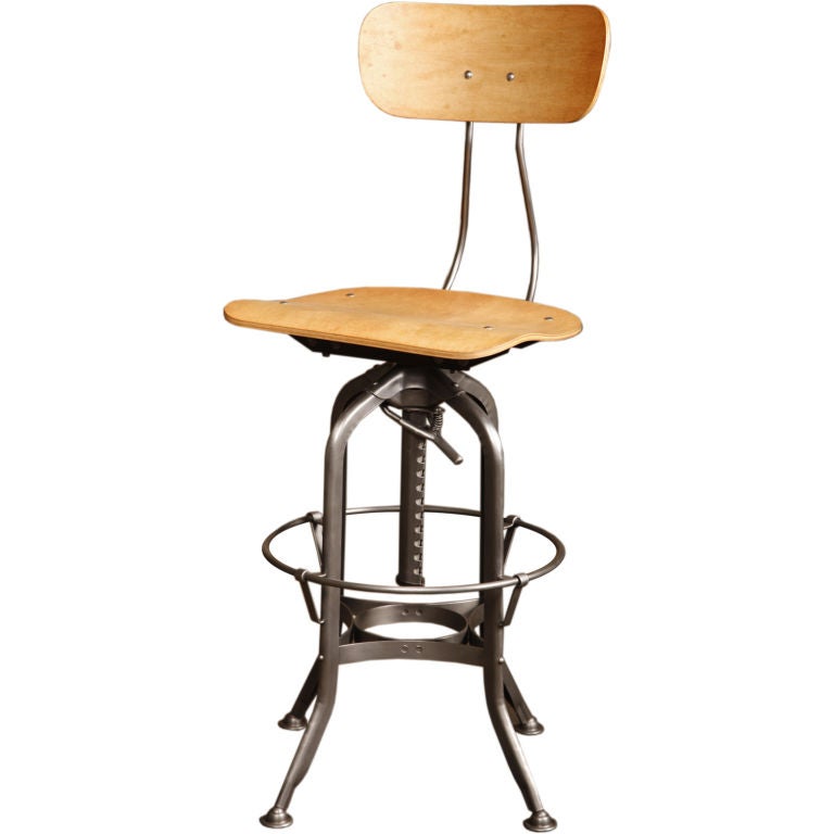 Original Vintage, American Made Adjustable Toledo Bar Stool at 1stDibs