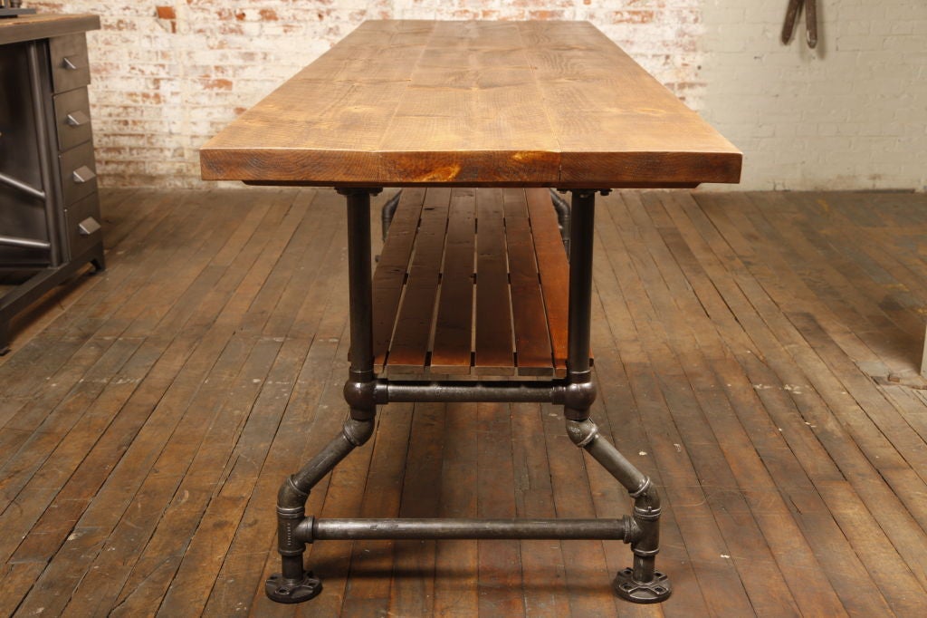 Original Vintage Industrial, American Made Angle Table/Island.