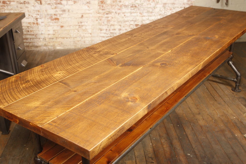 Original Vintage Industrial, American Made Angle Table/Island 3