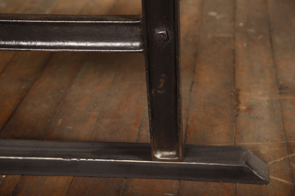 Industrial Vintage Swing Out Seat Wood, Cast Iron, Steel Breakfast Kitchen Table 2