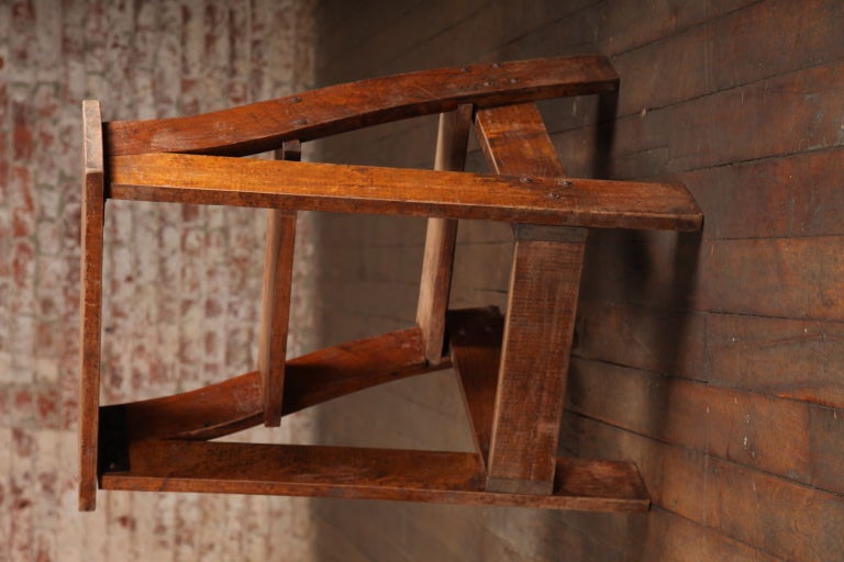 Original Vintage Industrial, American Made Wooden Step Ladder 1