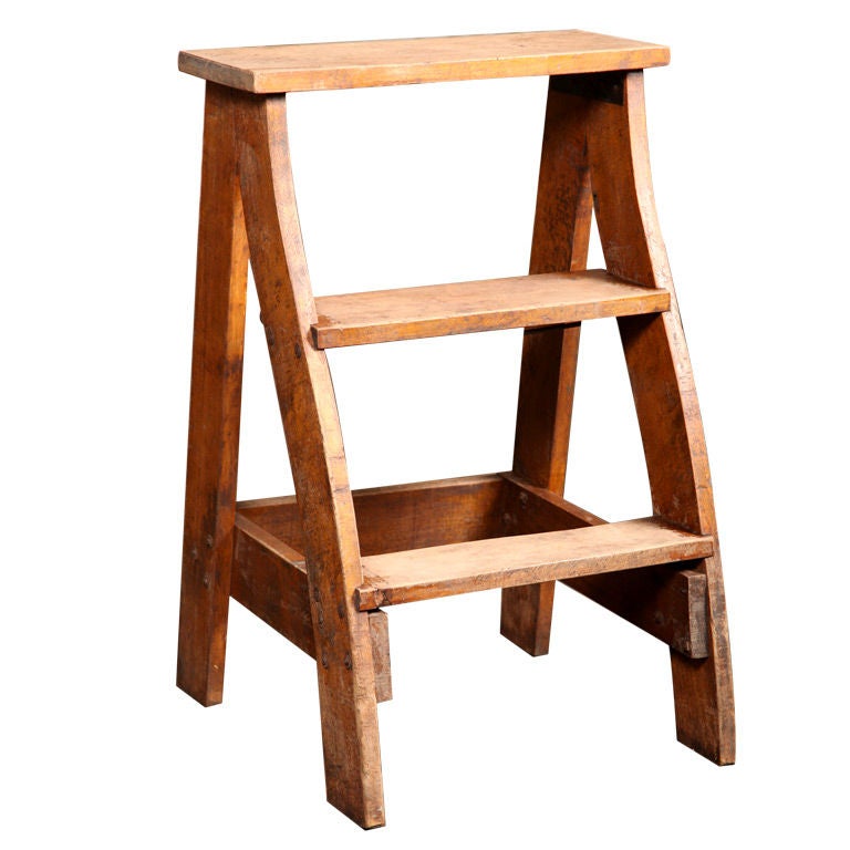 Original Vintage Industrial, American Made Wooden Step Ladder