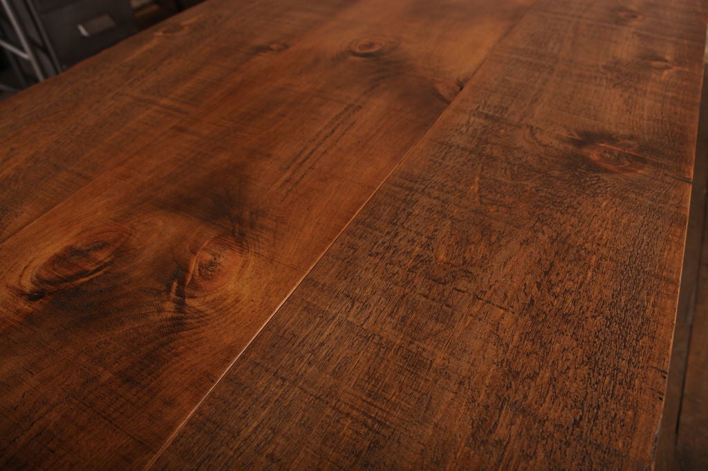 Table de salle à manger à plateau - Vintage Industrial Cast Iron and Wood Excellent état - En vente à Oakville, CT