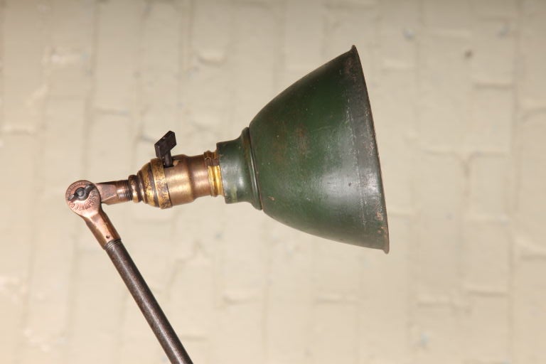 Original vintage Industrial, American made adjustable floor lamp with 6