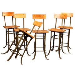 6 Original, Vintage Industrial, American Made, Adjustable Stools