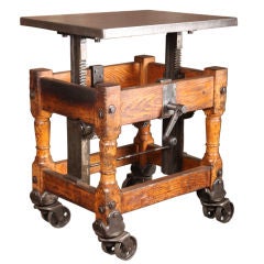 Original, Vintage Industrial, American Made, Adj. Cart/Table