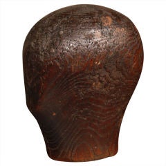 Original, Vintage Industrial, American, Wood Wig Stand