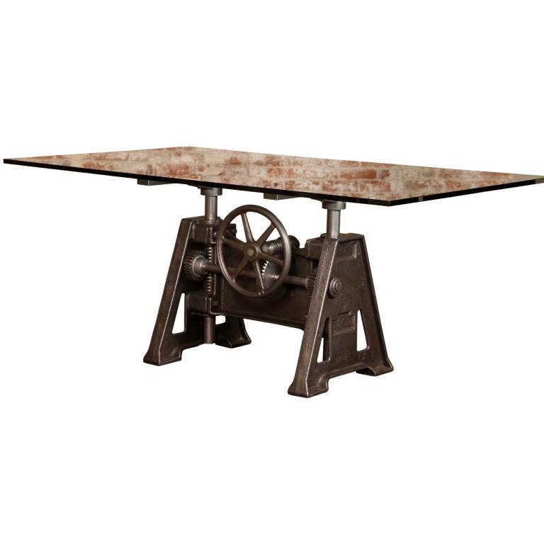Original, Vintage Industrial, American Made, Adj. Table Base