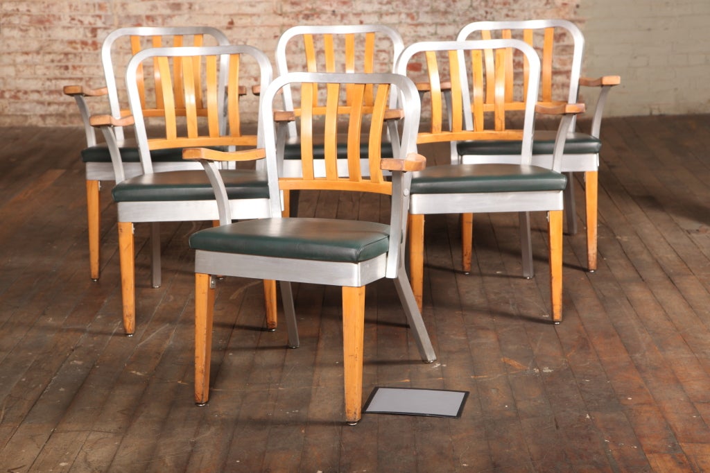Set of 6 Original, Vintage Industrial, Shaw-Walker Chairs.  Made in America.