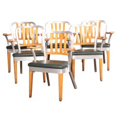 Set of 6 Original, Vintage Industrial, Shaw-Walker Chairs
