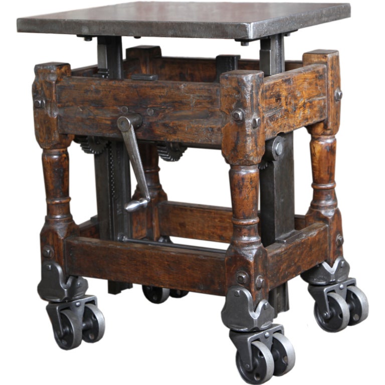 Original, Vintage Industrial, American Made, Adjustable Cart at 1stDibs