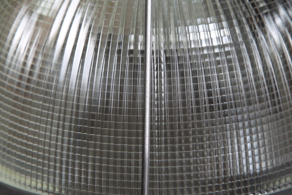 20th Century Light, Lamp Original Holophane Glass Ceiling Hanging Pendant Prismatic