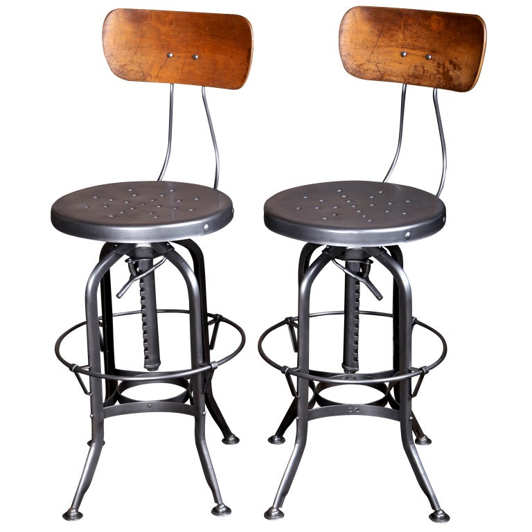 Original, Vintage Industrial, American Made, Toledo Bar Stools at 1stDibs |  american made bar stools