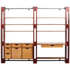 Industrial Style Customizable Wall System, Shelving Storage Unit with Desk 9