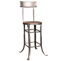 Original, Vintage Industrial, American Made, Metal Adj. Stool