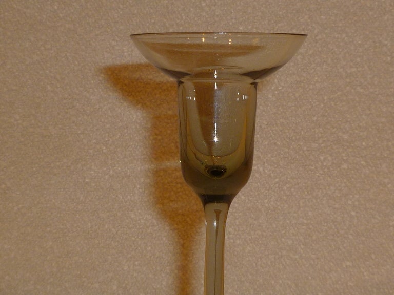 Mid-Century Modern Ronald Stennett Willson Tulip Candlesticks Kings Lynn Glass