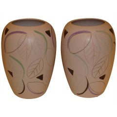 Pair Modern German Pottery Vases Scheurich 7