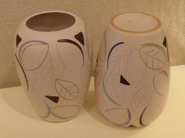 Mid-Century Modern Pair of Large Modern German Pottery Vases Scheurich