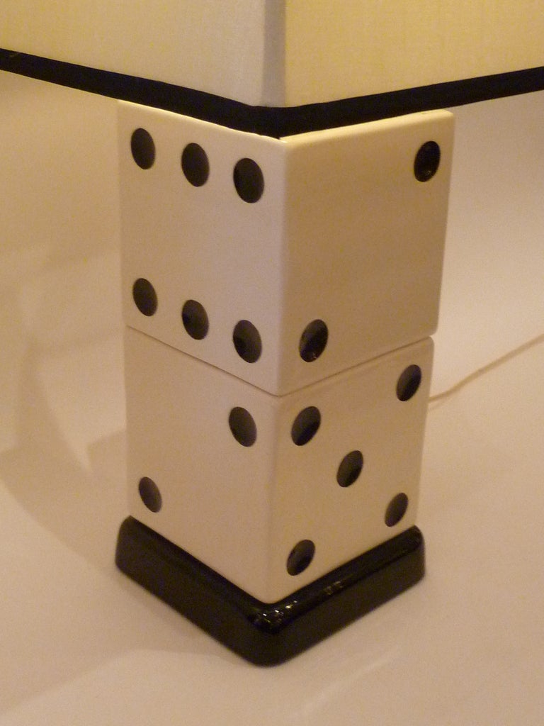 Whimsical Stacked Dice Table Lamp In Excellent Condition In Miami, FL