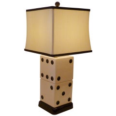 Vintage Whimsical Stacked Dice Table Lamp