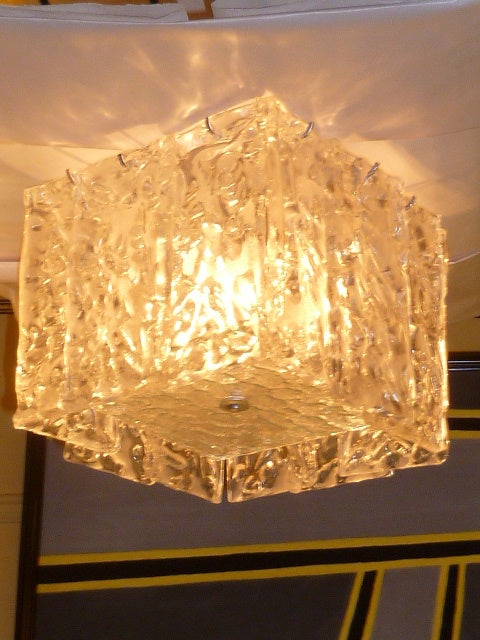 Exciting Mazzega Ice Crystal Flush Mount