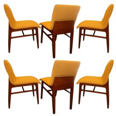 SIX  Fine Modernist Kleinhans Style Dining Chairs