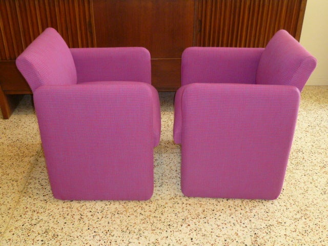 1970s Modern Chicklet Armchairs in Houndstooth In Excellent Condition In Miami, FL