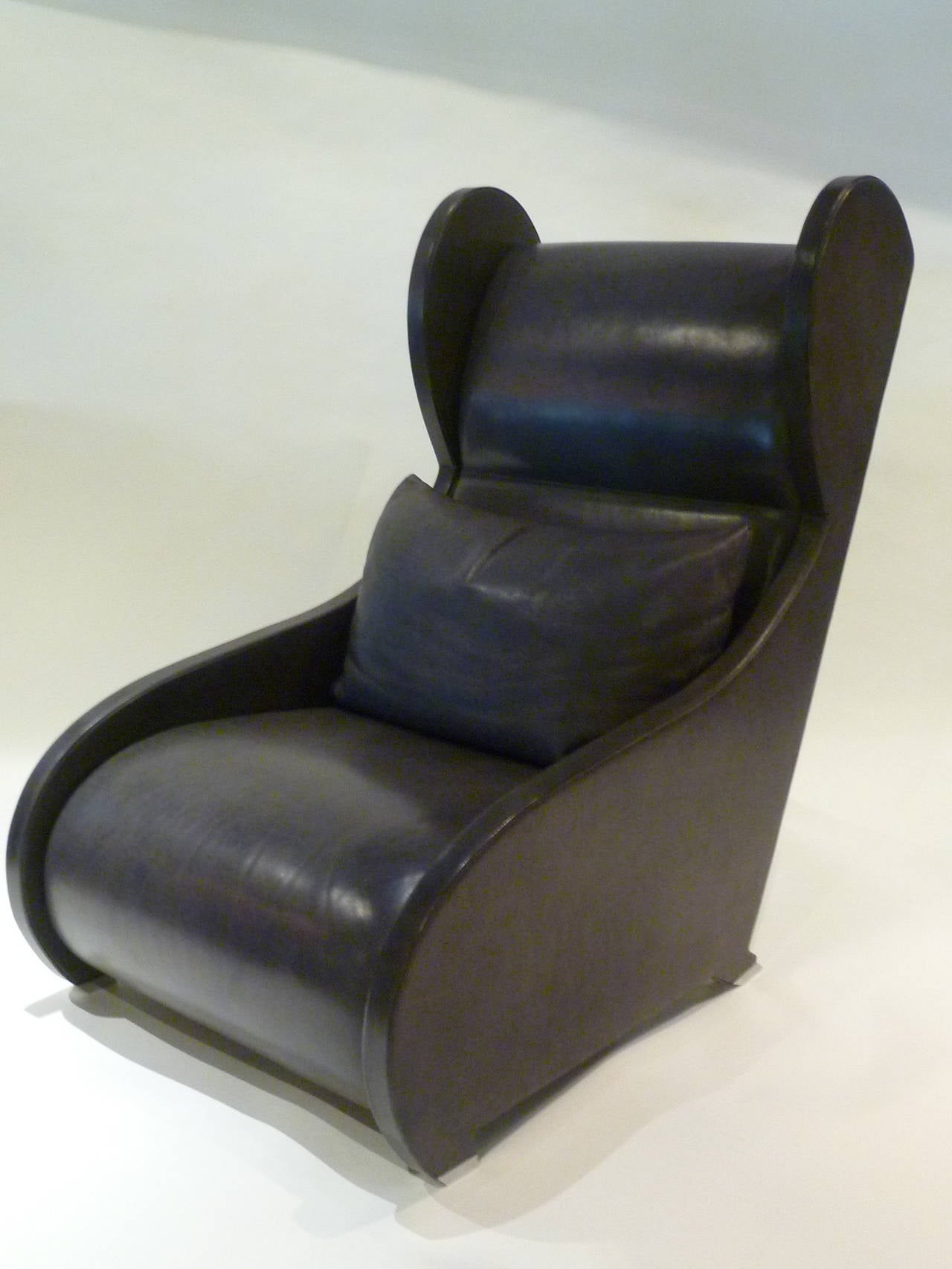 Canadian Modernist 1980 Pompeiian Wingback Lounge Chair by Stanley Jay Friedman