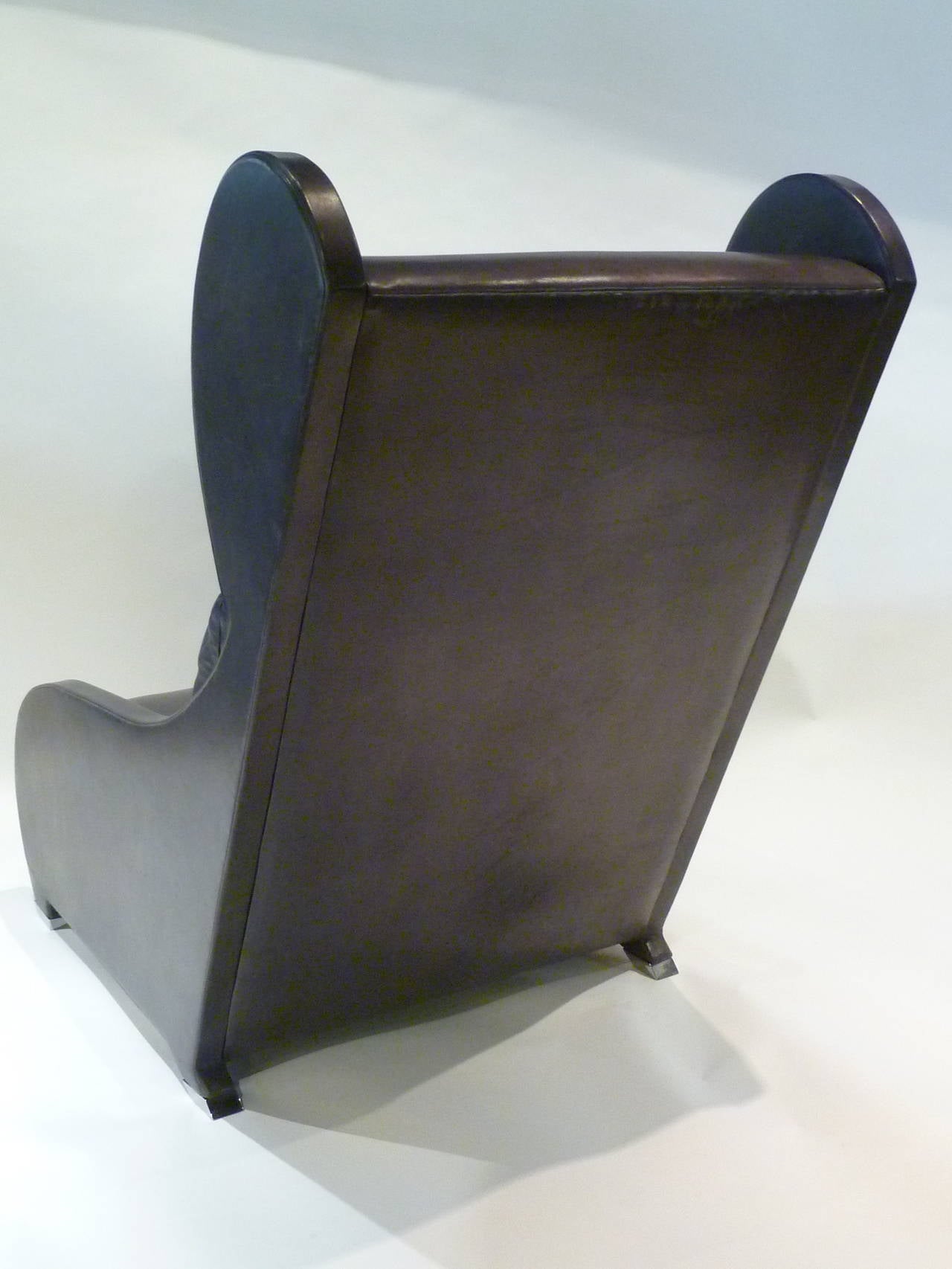 Late 20th Century Modernist 1980 Pompeiian Wingback Lounge Chair by Stanley Jay Friedman