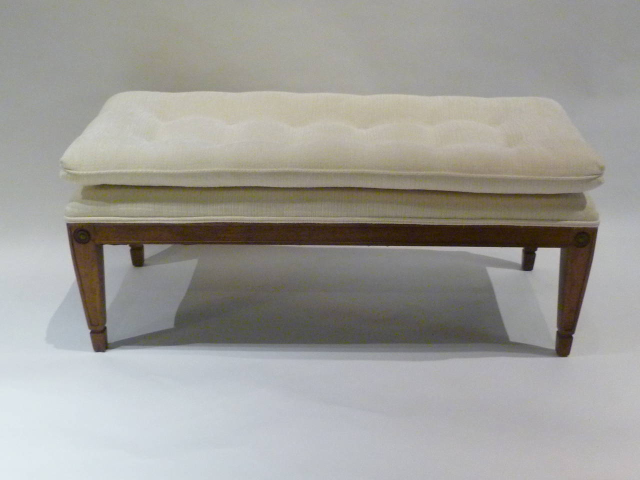 Mid-20th Century Modern Neoclassical Style Tufted Bench