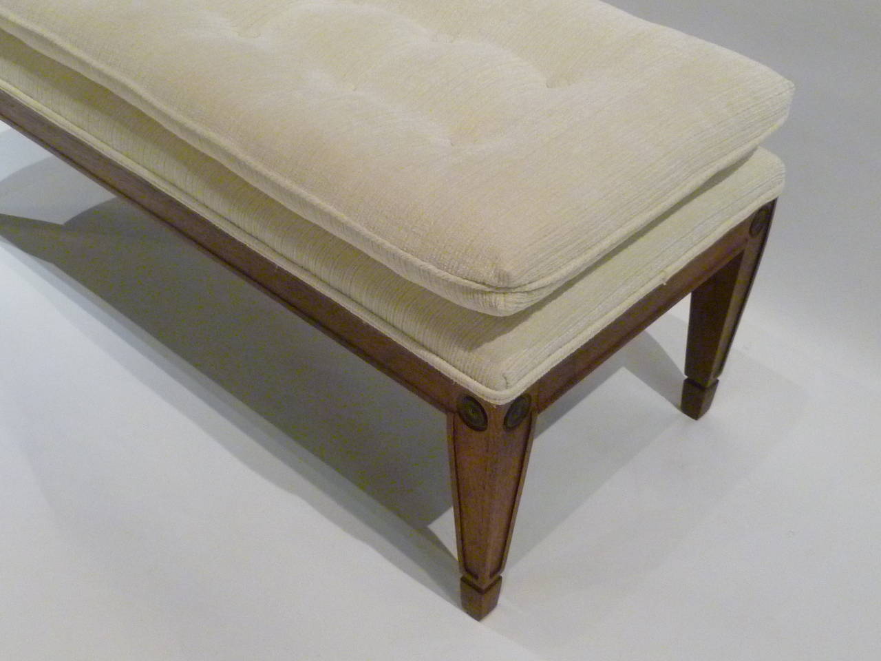 North American Modern Neoclassical Style Tufted Bench
