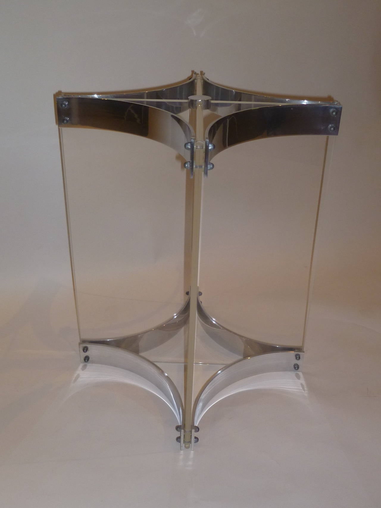 Alessandro Albrizzi Lucite Glass and Chrome Side Table 1