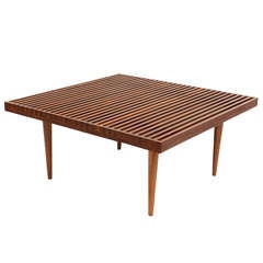 Rare Fine Danish Teak Slat Top Cocktail Coffee Table