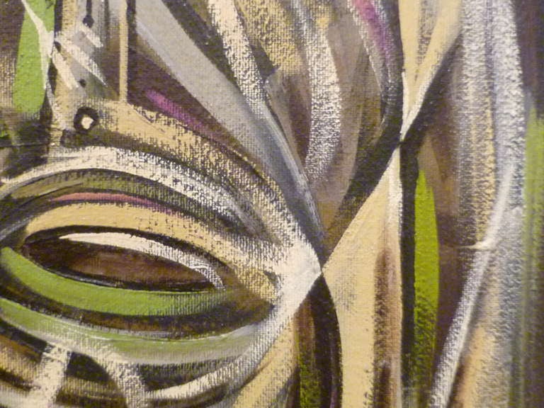Exciting Steinberg Kinetic Musicians Oil Painting 1960 2