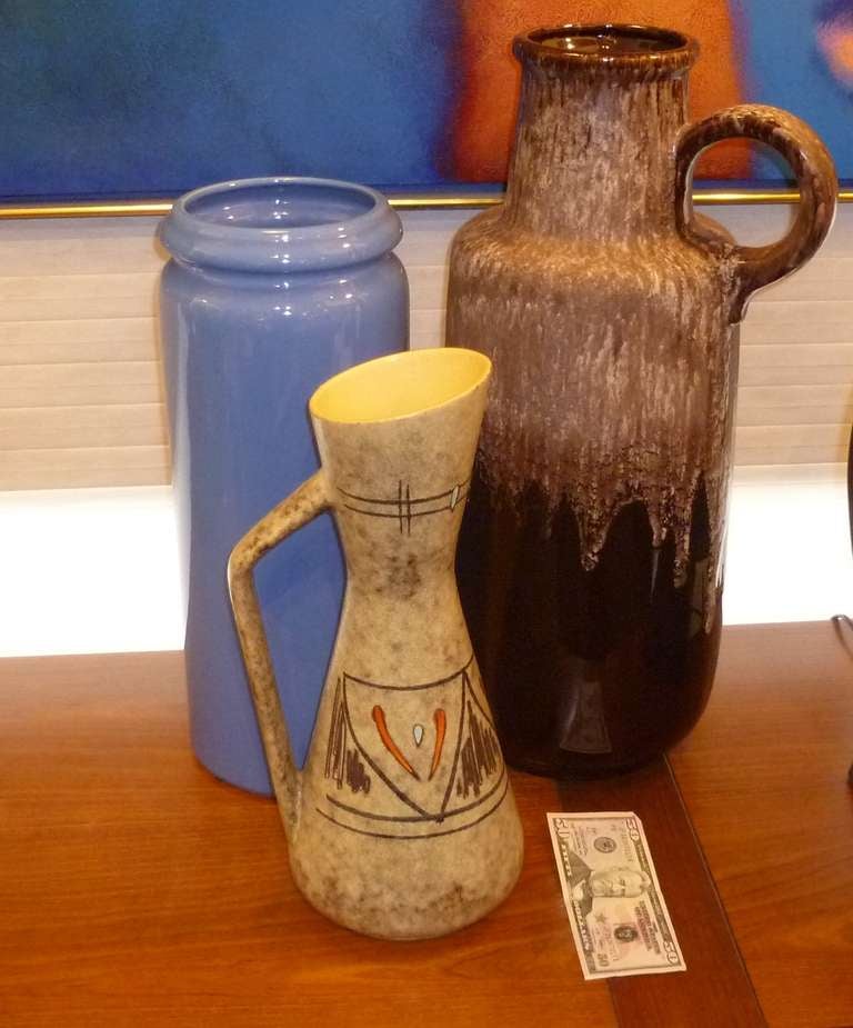 Tall 1950s German Ewer Form Vase by Scheurich 2