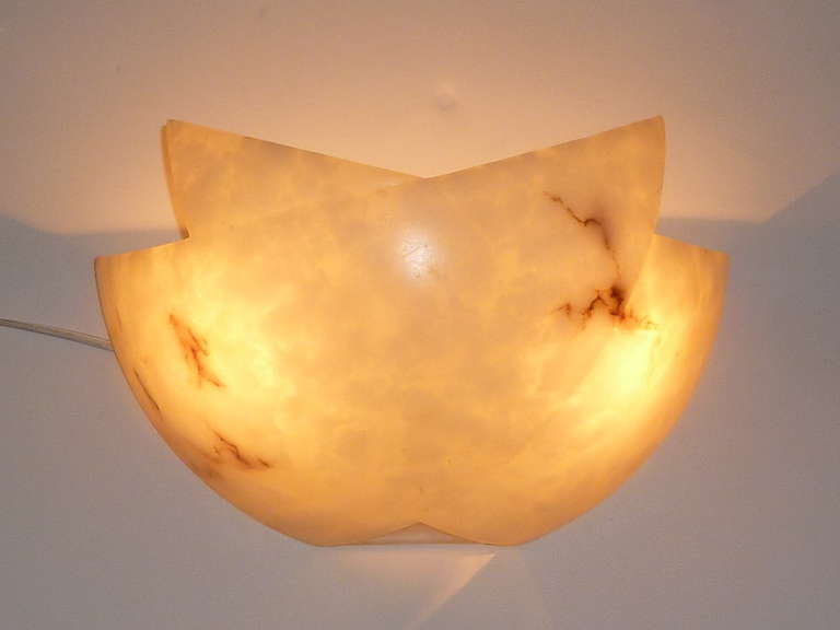 Modern Faux Alabaster Resin Half Moon Wall Lights