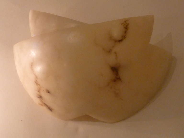 Faux Alabaster Resin Half Moon Wall Lights 2