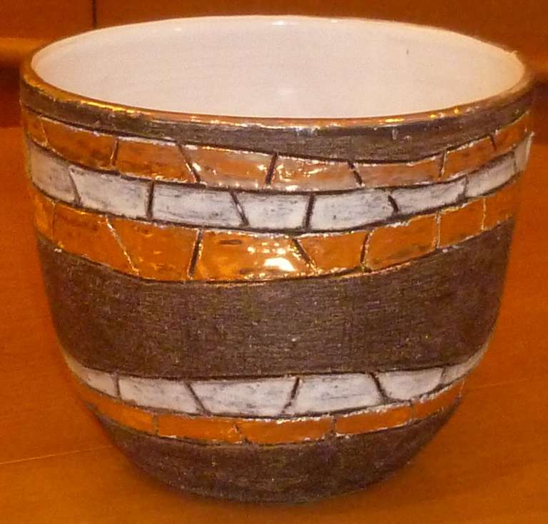 Large Modernist Aldo Londi Pottery Bowl Cache Pot 4