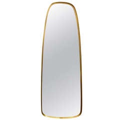 1950's Long Italian Brass Mirror