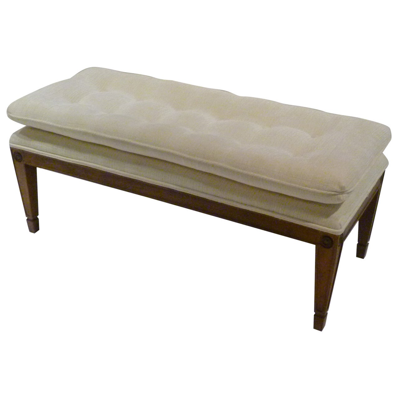 Modern Neoclassical Style Tufted Bench